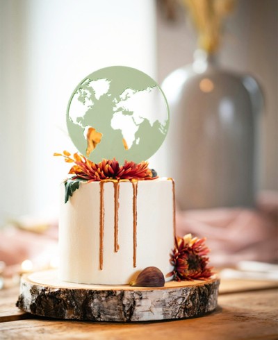Vista general cake topper planeta Tierra