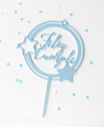 Vista superior cake topper para cumpleaños