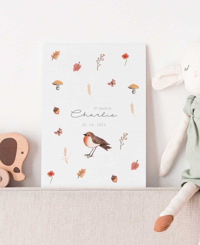 Invitación para bautizo campo de trigo