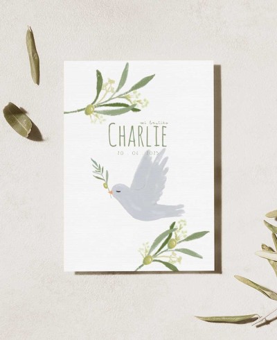 Invitation for baptisms b6 olive tree