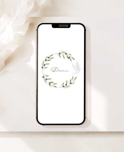 Invitación digital de olivo para comuniones