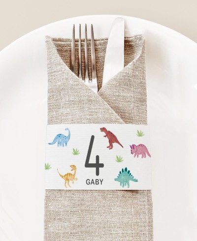 Servilletero de cumpleaños dinosaurios