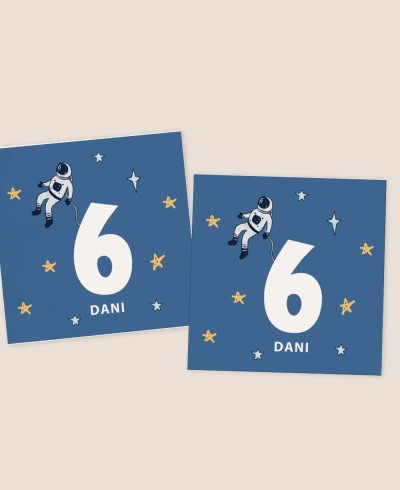 Adesivos quadrados para espaço de aniversários