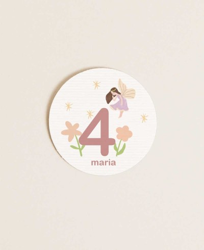 Sticker redondo para cumpleaños princesas