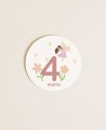Sticker redondo para cumpleaños princesas