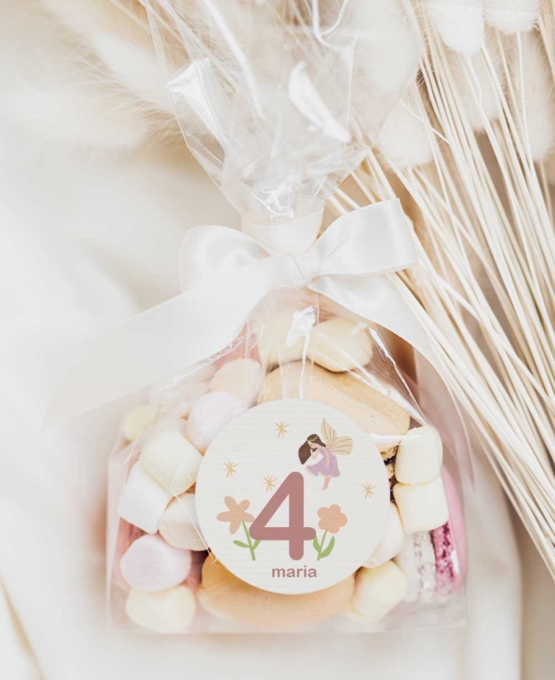 Detalles de cumpleaños pegatina redonda princesas