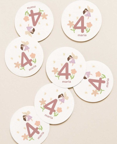 Circular stickers for princess birthday gifts
