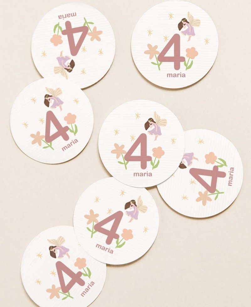 Circular stickers for princess birthday gifts