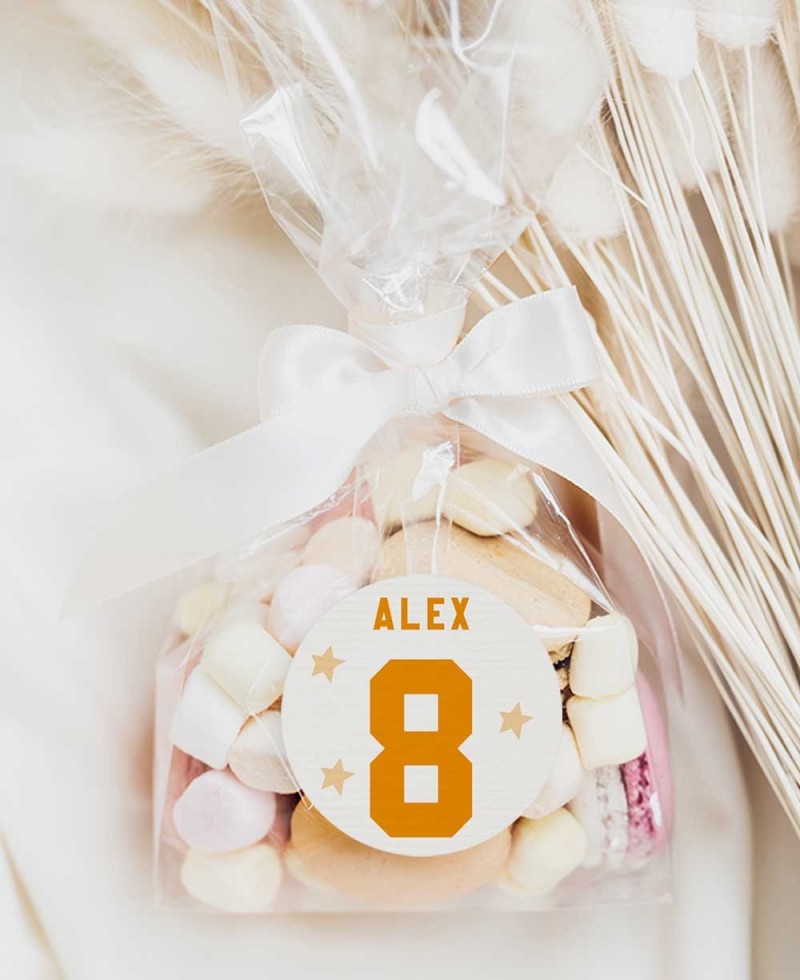 Detalles de cumpleaños pegatina redonda baloncesto