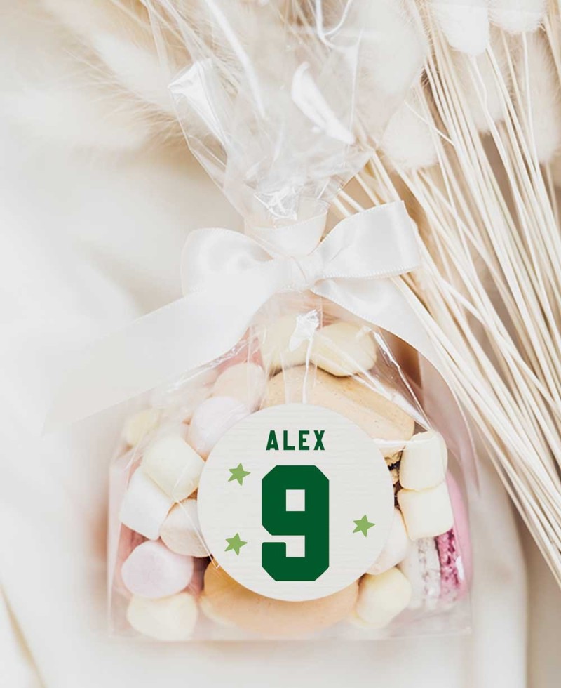 Birthday Details Round Football Sticker