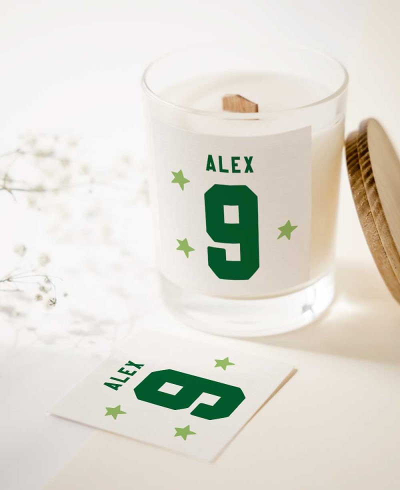 Adesivo quadrado para futebol de aniversário