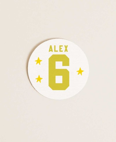 Autocollant rond pour anniversaire tennis