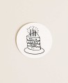 Sticker redondo para cumpleaños pastel velas