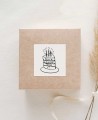 Pegatinas cuadradas para regalos de cumpleaños pastel con velas