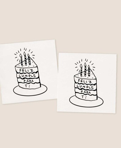 Adesivo quadrado para bolo de aniversário