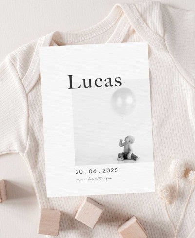 Invitación para bautizos con foto niño