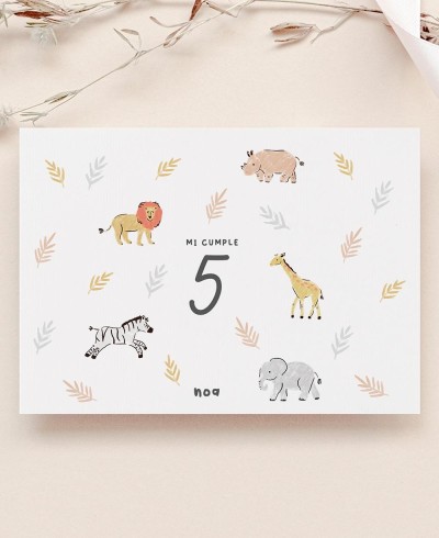 Mantel para colorear de cumpleaños animales selva