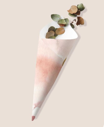 Cono confeti de bodas acuarela terracota