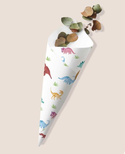 Cono di caramelle di compleanno di dinosauro