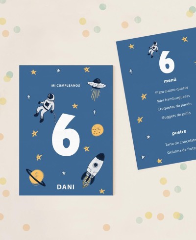 Menu per il cielo di compleanno dei bambini