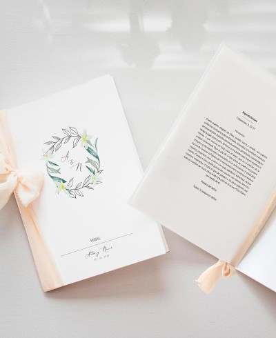 Missal para casamentos oliveira e flor de laranjeira