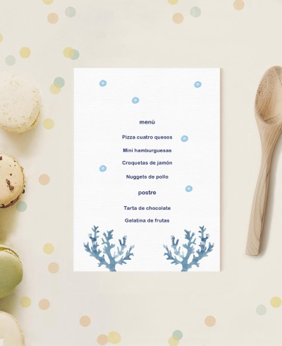 Minutes pour les anniversaires des enfants coraux marins