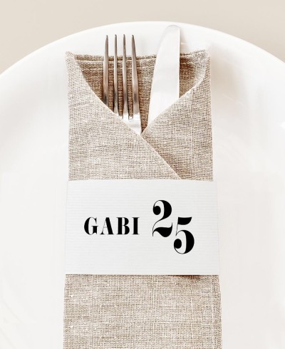 Servilletero para cumpleaños sofisticada