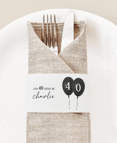 Servilletero para cumpleaños globos fiesta