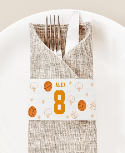 Porta-guardanapos para basquete de aniversário
