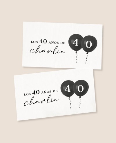 Pegatinas rectangulares para cumpleaños globos