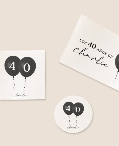 Formatos pegatinas para detalles de cumpleaños globos