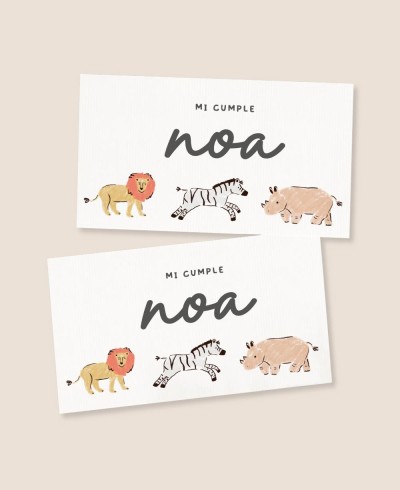 Pegatinas horizontales para cumpleaños selva