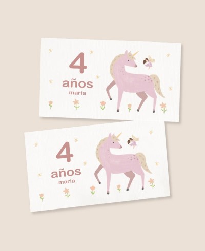 Pegatinas horizontales para cumpleaños hadas