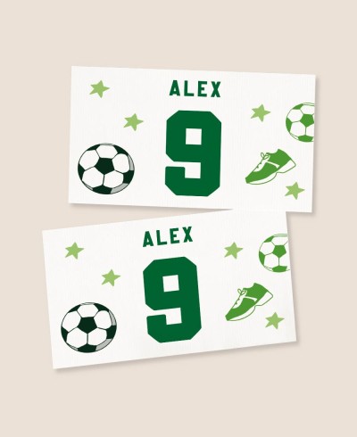 Pegatinas rectangulares horizontales para cumpleaños fútbol