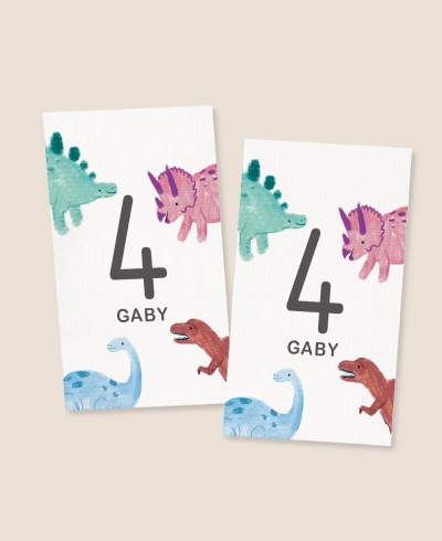 Adesivos de aniversário de dinossauro vertical