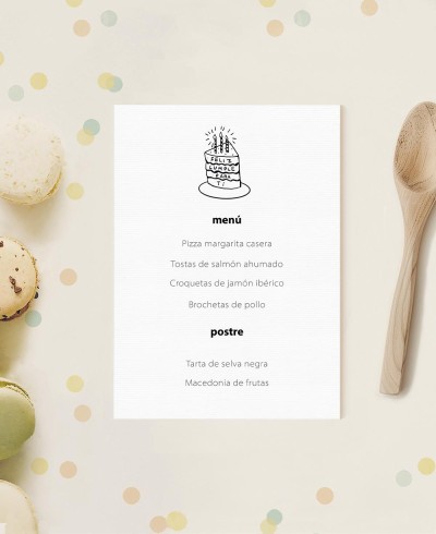 Menu d’anniversaire gâteau aux chandelles