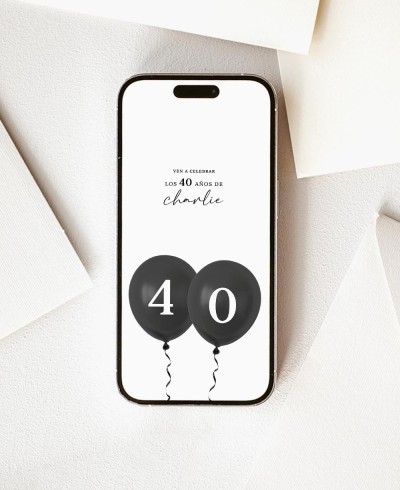 Digital Invitation for Birthday Balloons