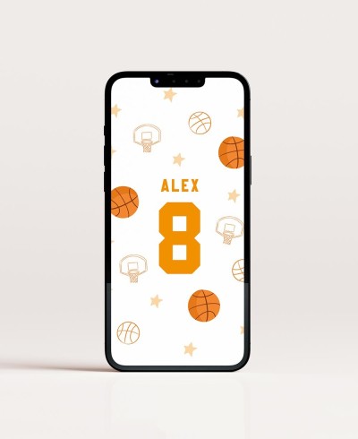 Convite digital para aniversário, esportes, basquete