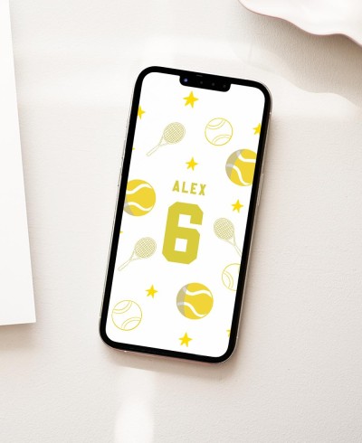 Digital invitation for birthday tennis