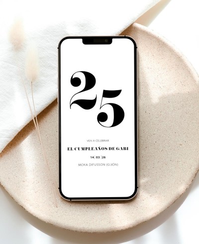 Sophisticated Digital Birthday Invitation