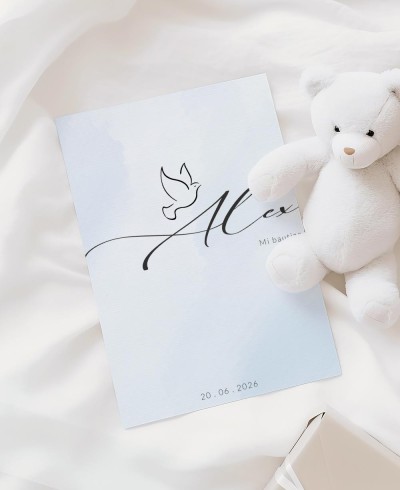 Convite de batismo personalizado em aquarela para crianças