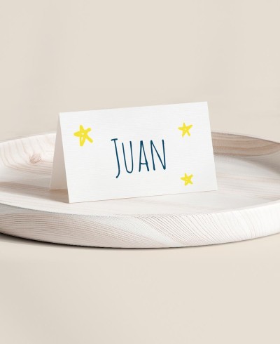 Puesto de mesa plegado para bautizos colección marinera