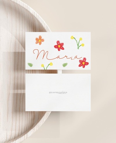 Marcasitio de bautizo flores