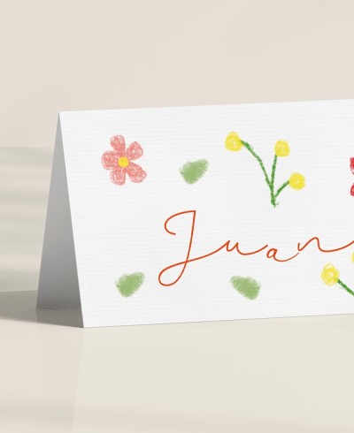 Zoom puestos de mesa para bautizos iniciales flores