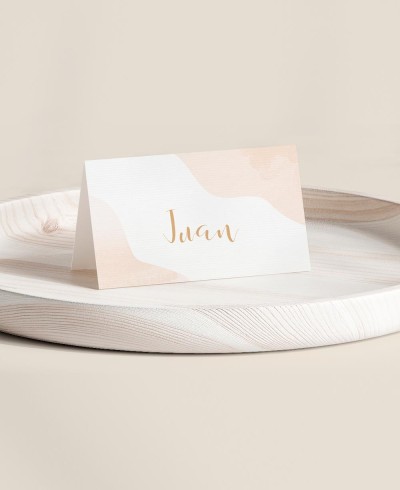 Puesto de mesa plegado para bautizos colección acuarela tradicional