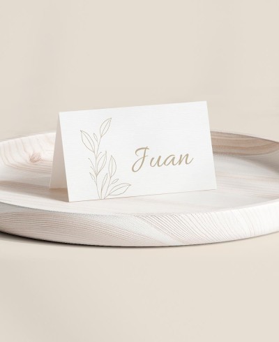 Puesto de mesa plegado para bautizos colección clásica ramillete