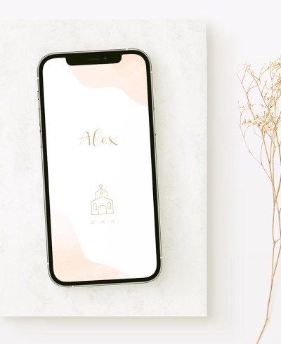 Invitation numérique classique à l’aquarelle pour les baptêmes