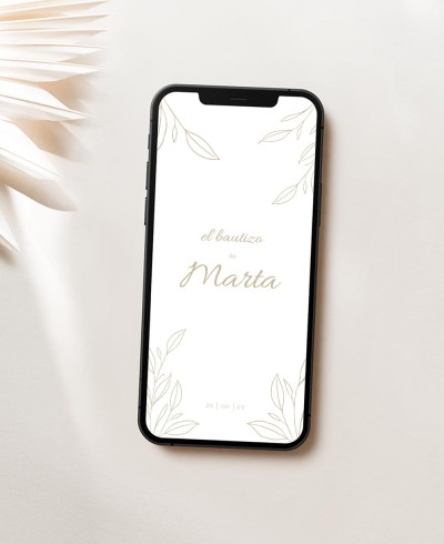 Invitation numérique pour les baptêmes botanique classique