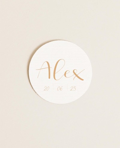 Runde Etiketten für Taufdetails klassisches Aquarell