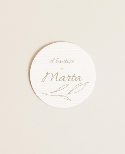 Runde Etiketten für Details zur Oliventaufe